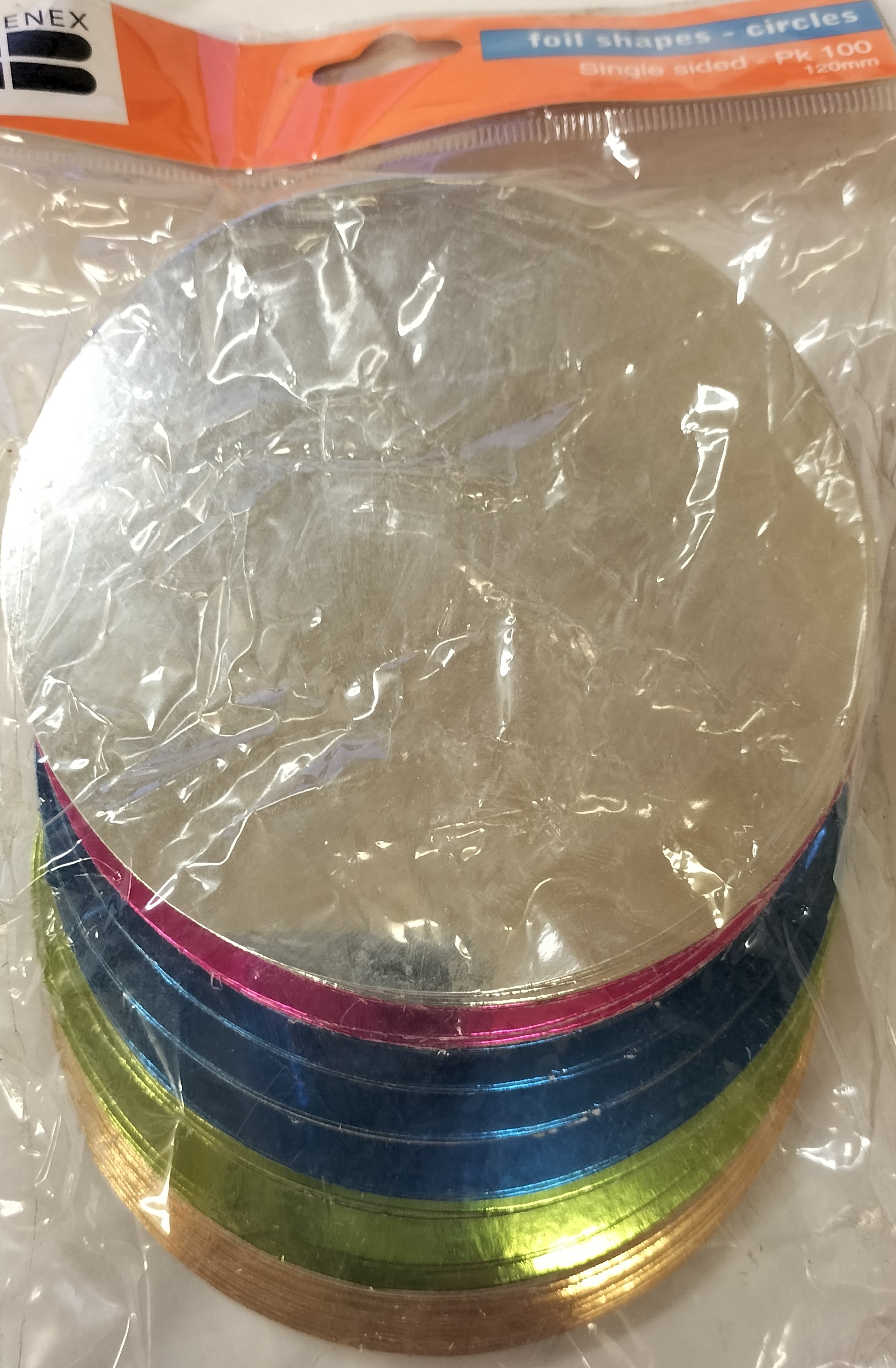 Brenex Foil S/Sided 120mm Circles Pk100